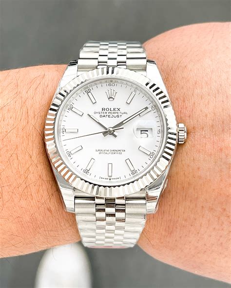 rolex datejust 31mm white dial|41mm rolex datejust for sale.